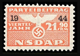 Nazi Party Dues Stamp  1944 21.90RM